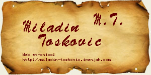 Miladin Tošković vizit kartica